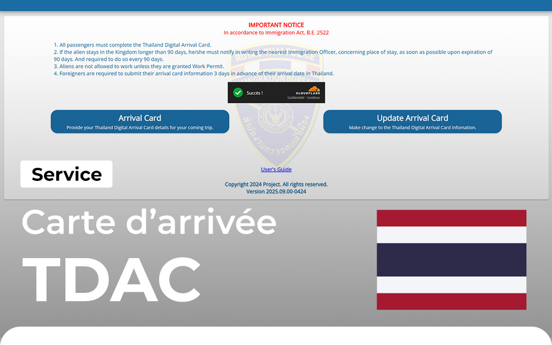 TDAC : carte d'arrivée en Thaïlande