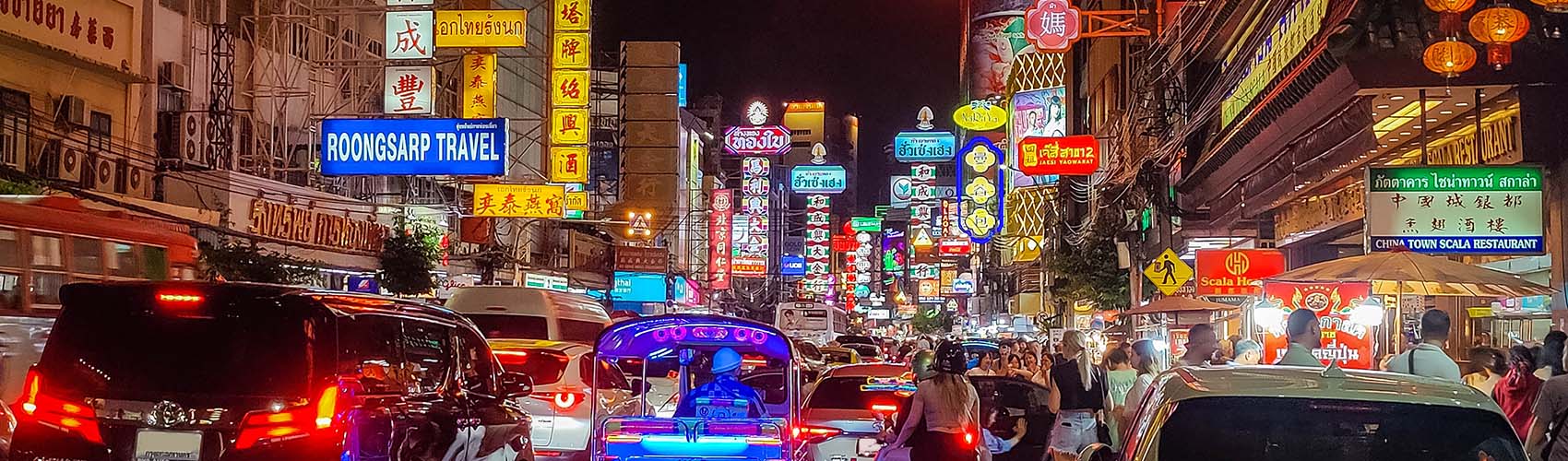 Le quartier de China Town à Bangkok en Thaïlande